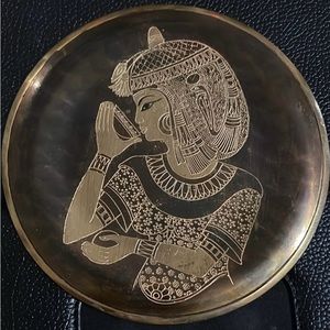 5.5" Brass (?) Plate - Egyptian Woman / Cleopatra